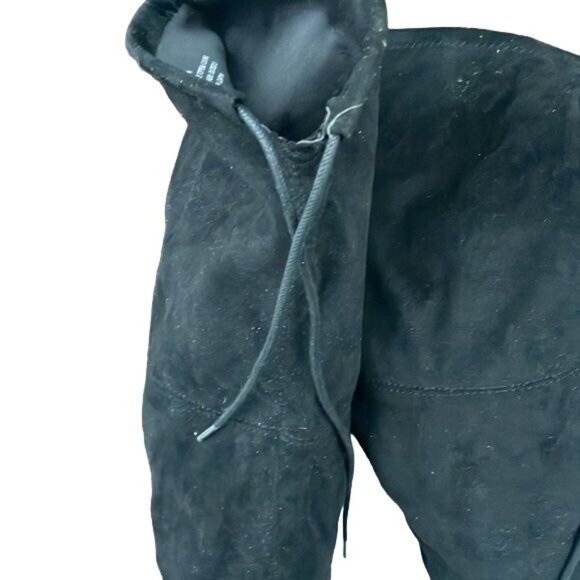 Clarks Thigh High Boots 6M Black Solid Suede 1..5" heel - Picture 3 of 5